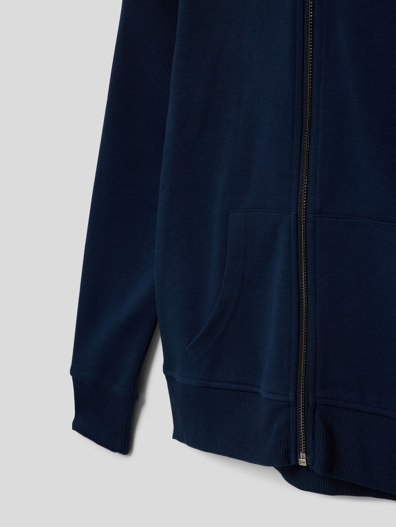 Sweatjacke mit Eingrifftaschen Modell 'BASIC' in marineblau