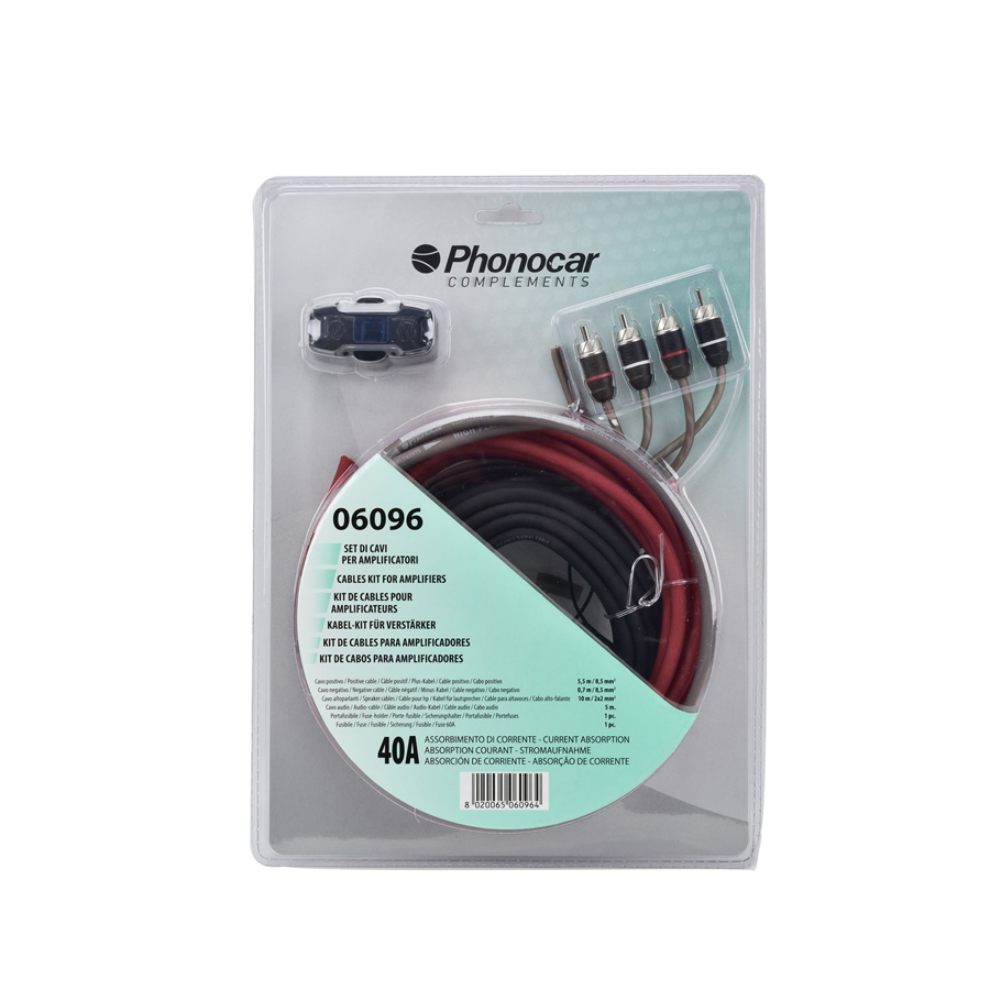 Kabelkit 06096 für Verstärker, 40 A, von Phonocar, 1 Stück - ATU