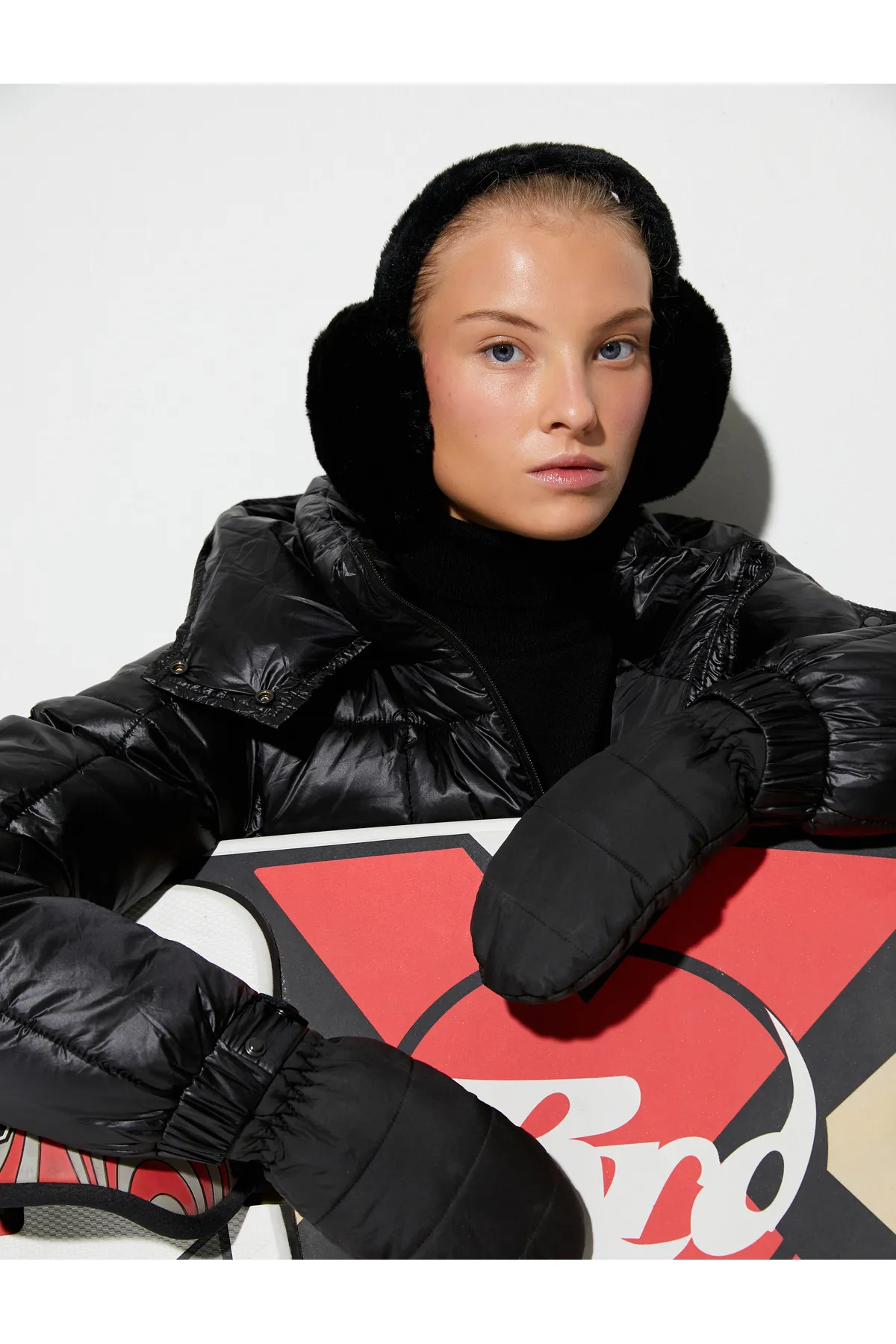 Koton  Fingerlose, gesteppte Skihandschuhe mit Fleece-Innenseite