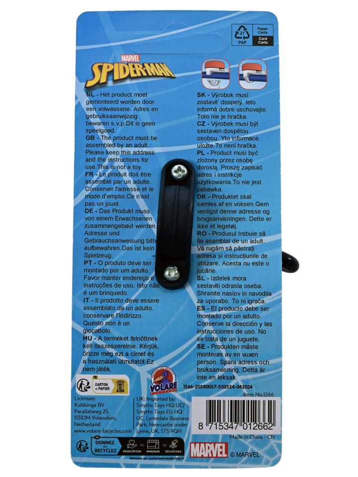 Spiderman Fahrradklingel in Rot günstig kaufen onesize