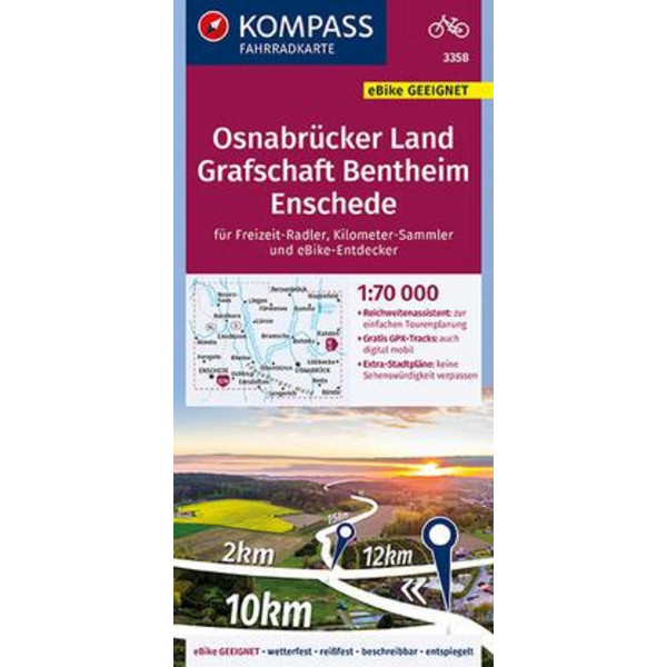 KOMPASS FAHRRADKARTE WETTERAU, VOGELSBERG, MARBURG 1:70000 - Fahrradkarte