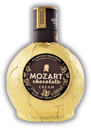 Mozart Gold Chocolate Cream 0,5 Liter Mozart Gold Chocolate Cream 0,5 Liter Salzburger Schokoladen-Likör, dessen geschmackliches und optisches Vorbild natürlich die berühmte 