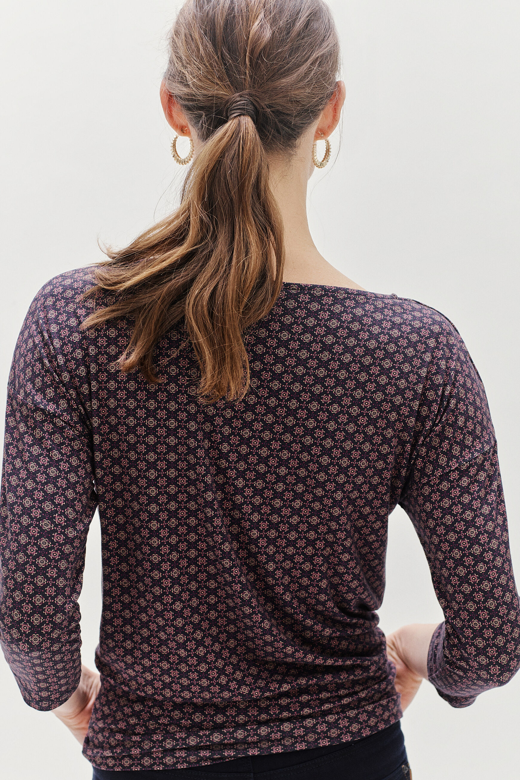 t-shirt jimmy-azulejo bleu marine femme