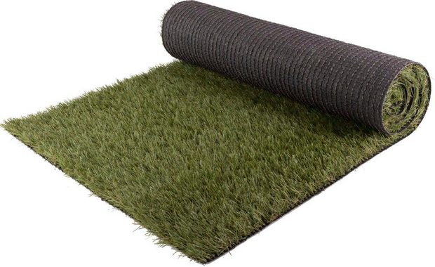 Kunstrasen Kunstrasen KORSIKA, Primaflor-Ideen in Textil, rechteckig, Höhe: 32 mm, realistische Optik, wasserdurchlässig, ideal für Balkon & Terrasse
