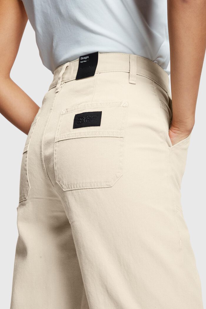 90s High-Rise-Stretchjeans, Workwear-Design mit geradem Bein