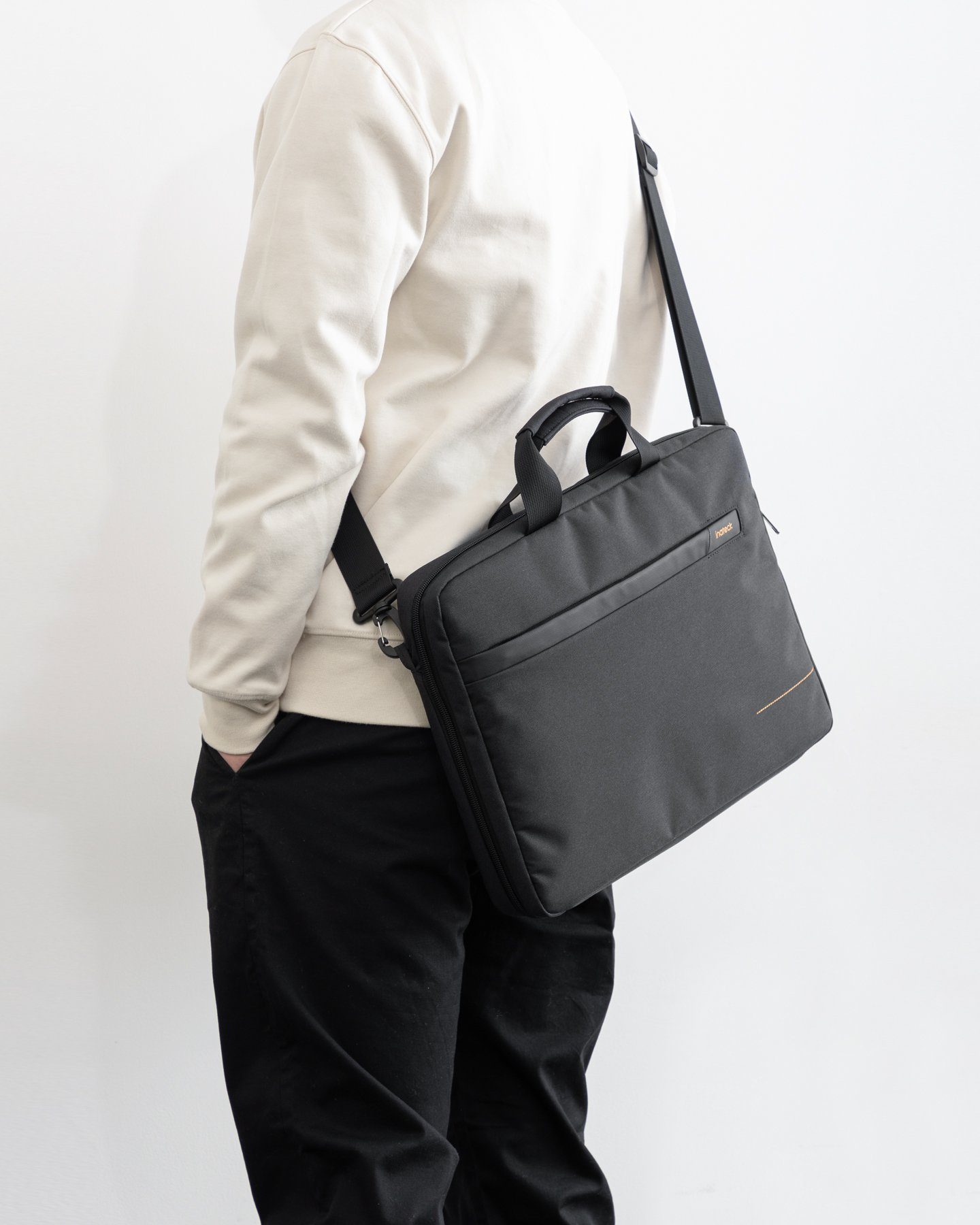 Inateck Laptoptasche 15,6 Zoll Laptop-Hülle 180° TSA Handtasche Umhängetasche
