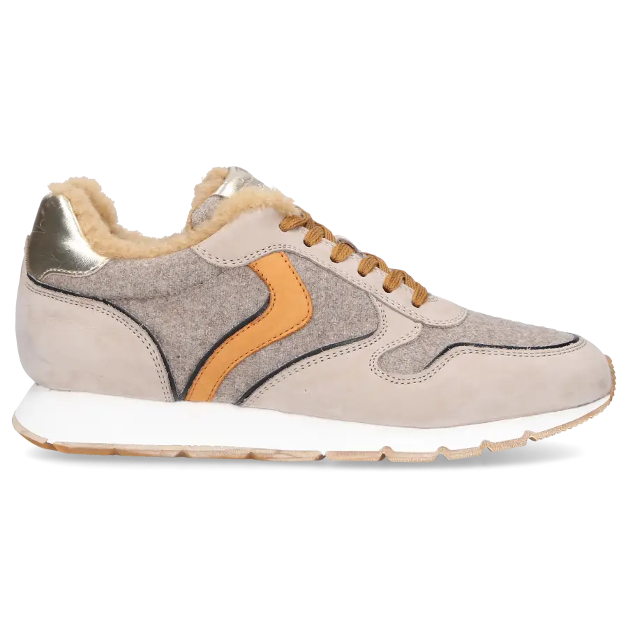 VOILE BLANCHE - Sneaker low JULIA FUR Nubukleder - beige