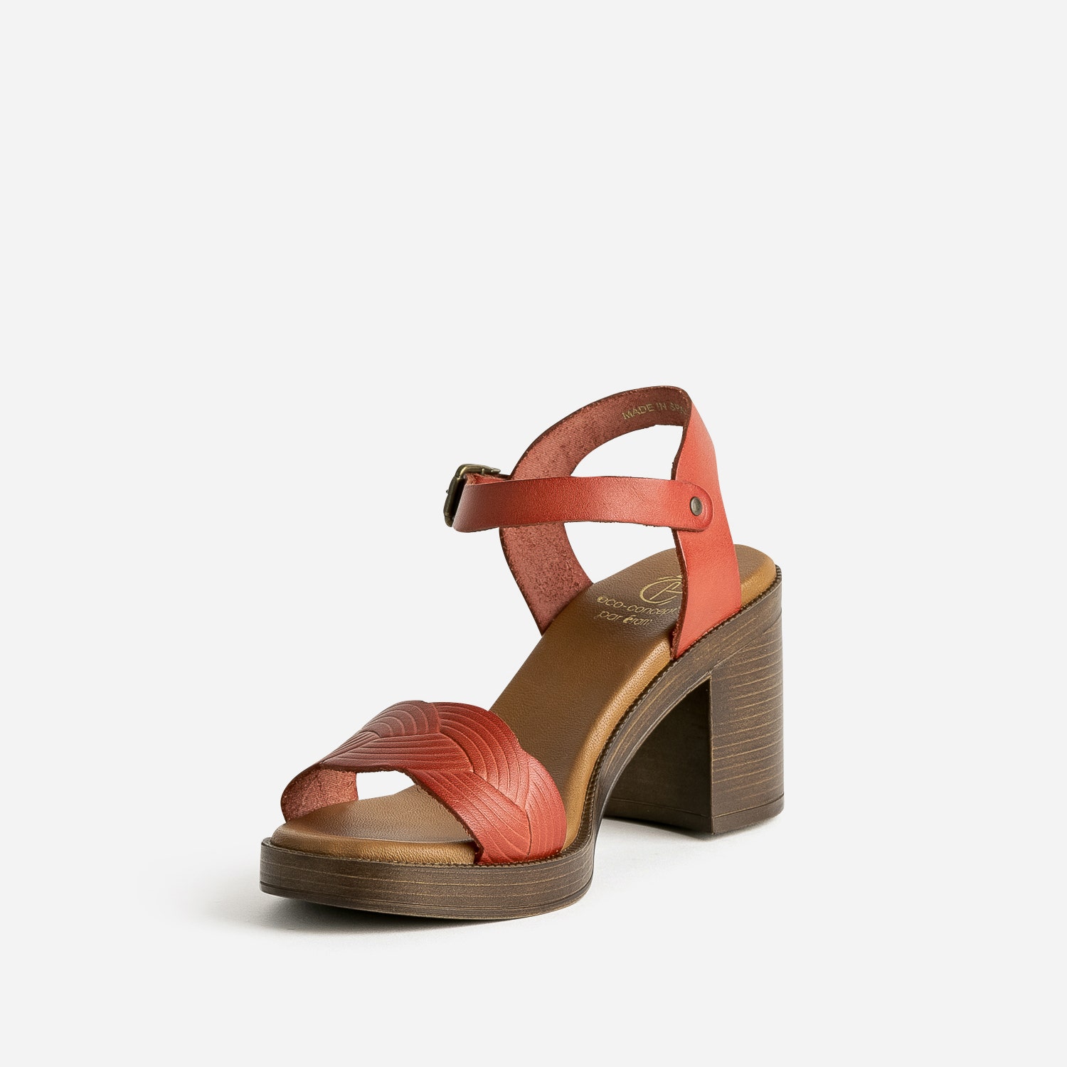 Sandale terracotta en cuir