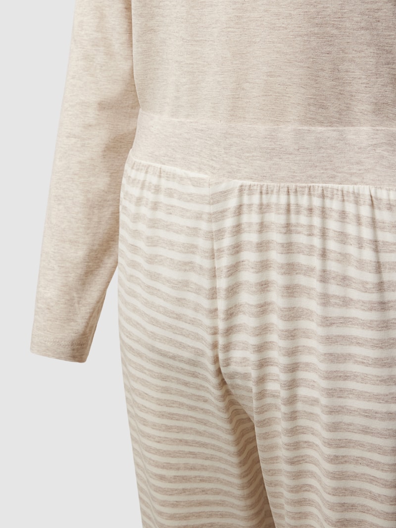 Pyjama mit Streifenmuster Modell 'MODERN STRIPES' in beige