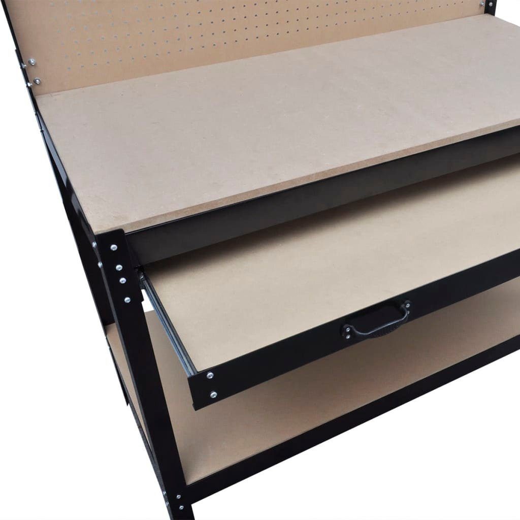 vidaXL Werkbank Werkbank mit Lochwand und Schublade