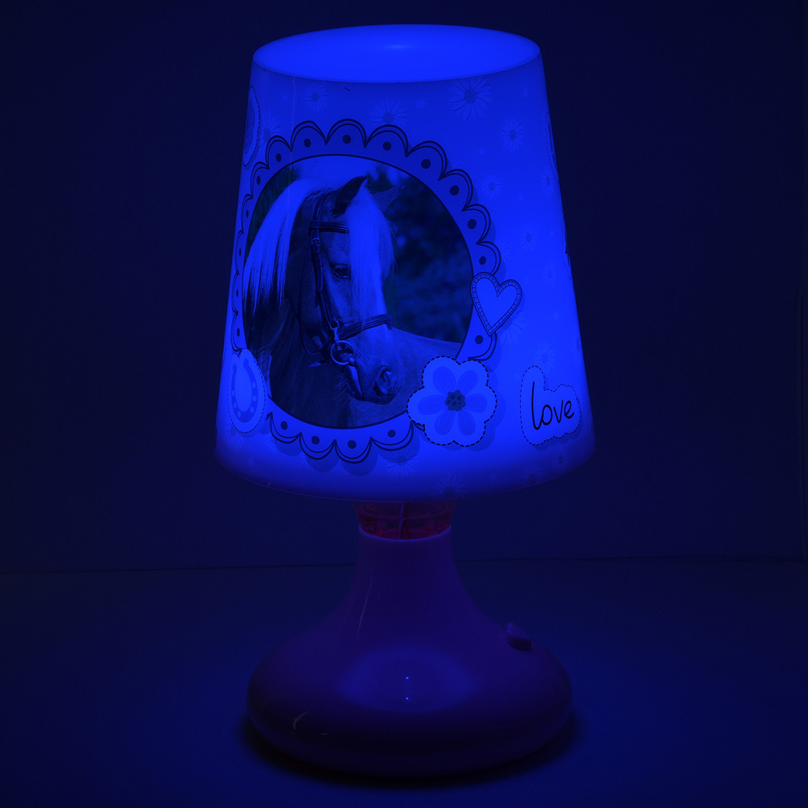 Tischlampe mit Pferde-Motiv