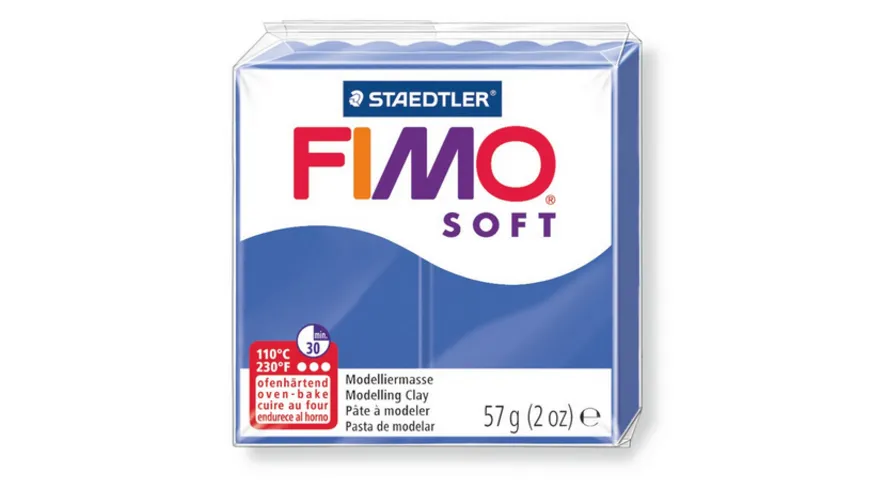 STAEDTLER FIMO - 8020-33 soft Ofenhärtende Modelliermasse brillantblau 57 g