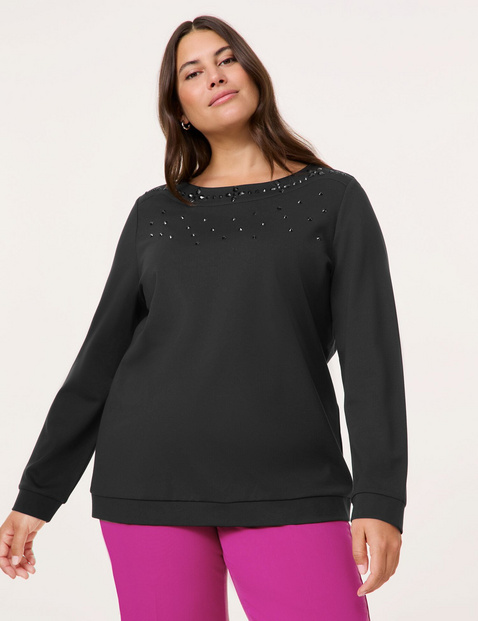 Weiches Sweatshirt mit Ziersteinen