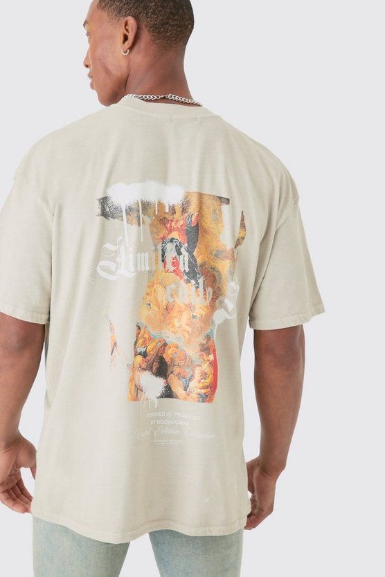 Oversize T-Shirt mit Renaissance-Print