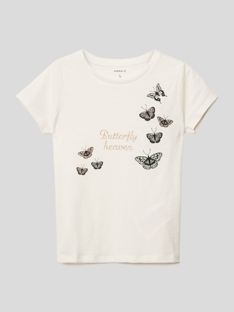T-Shirt mit Motiv-Print in offwhite