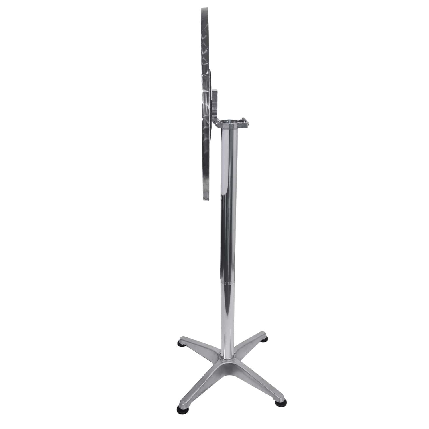 TroniTechnik Klapptisch Stehtisch Bistrotisch klappbar Ø 60cm, Aluminium und Edelstahl (in Weiß aus Aluminium, für Terrasse, höhenverstellbar bis 110cm), 2in1 Ø 60cm, wetterfest