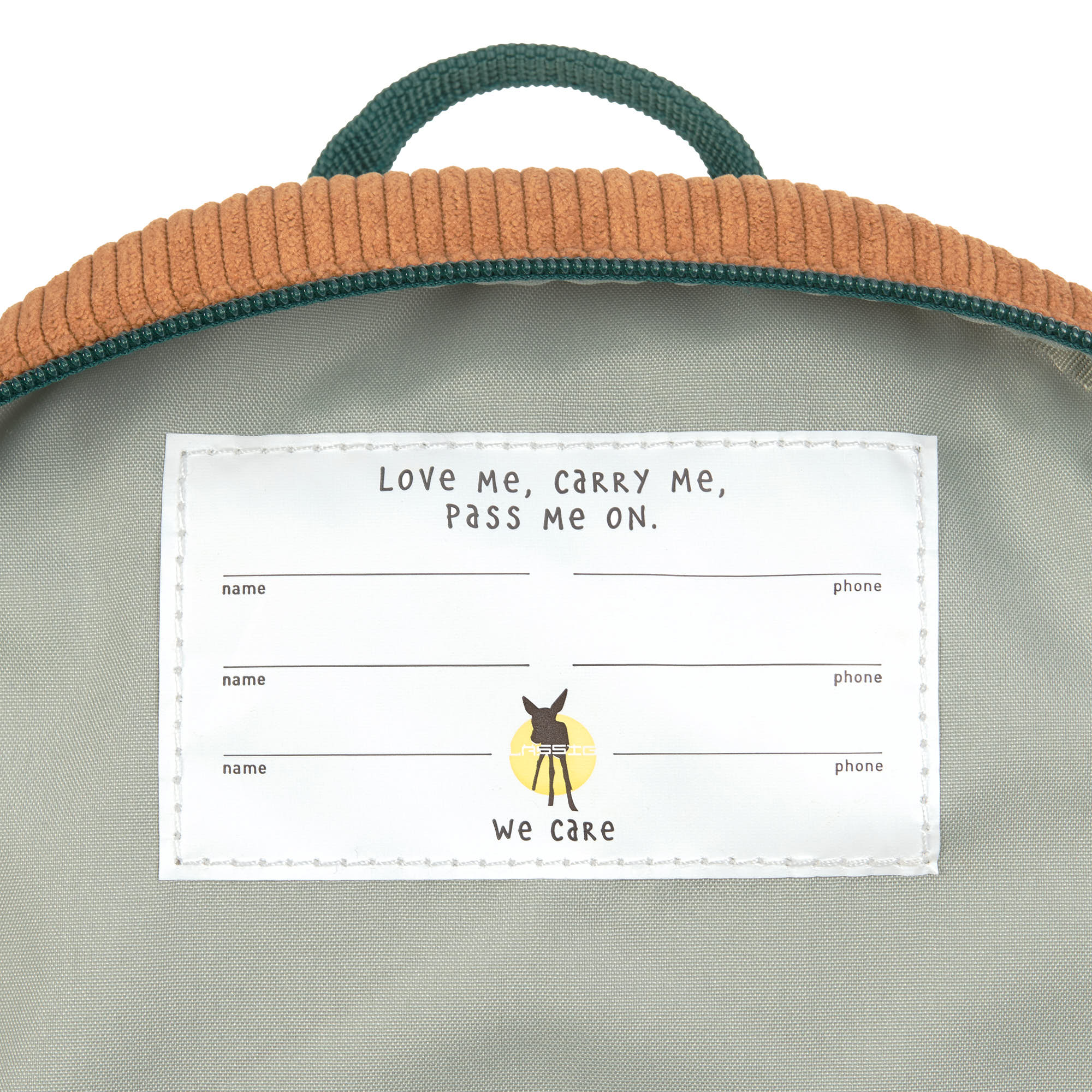 Kindergartenrucksack Tiny Cord - Little Gang, Smile, Karamell