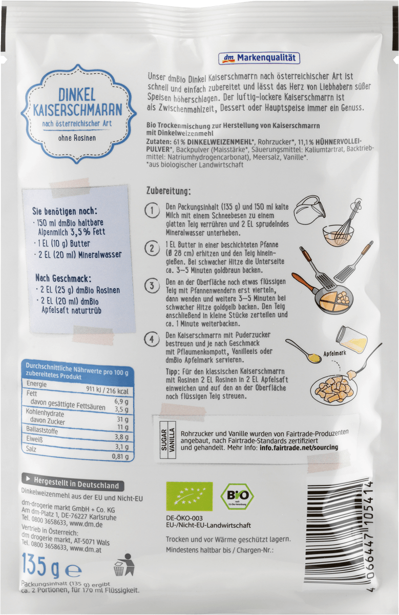 Backmischung Dinkel Kaiserschmarrn, 135 g