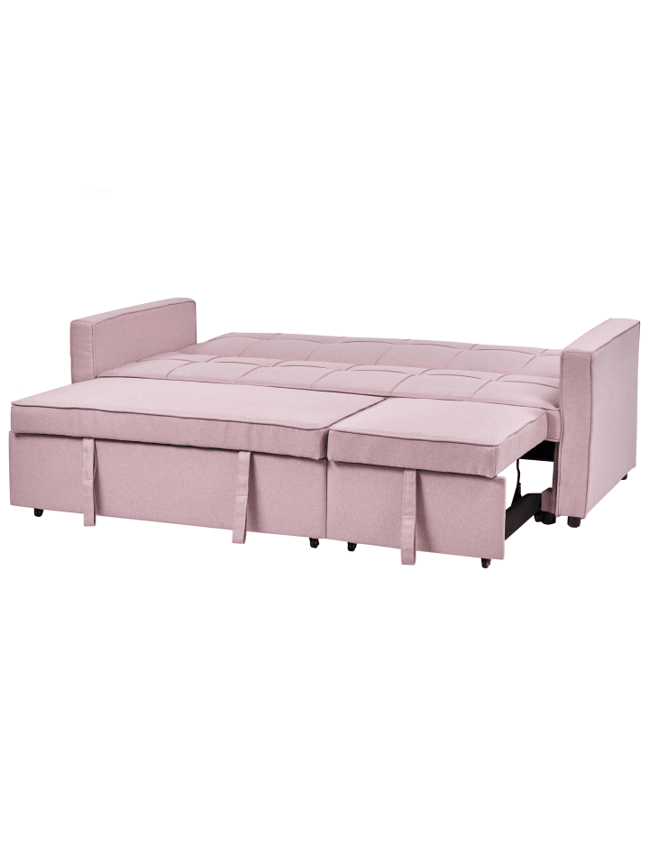 Beliani Schlafsofa GLOMMA in Rosa/Schwarz - (W) 204 x (H) 93 x (L) 88 cm günstig kaufen onesize