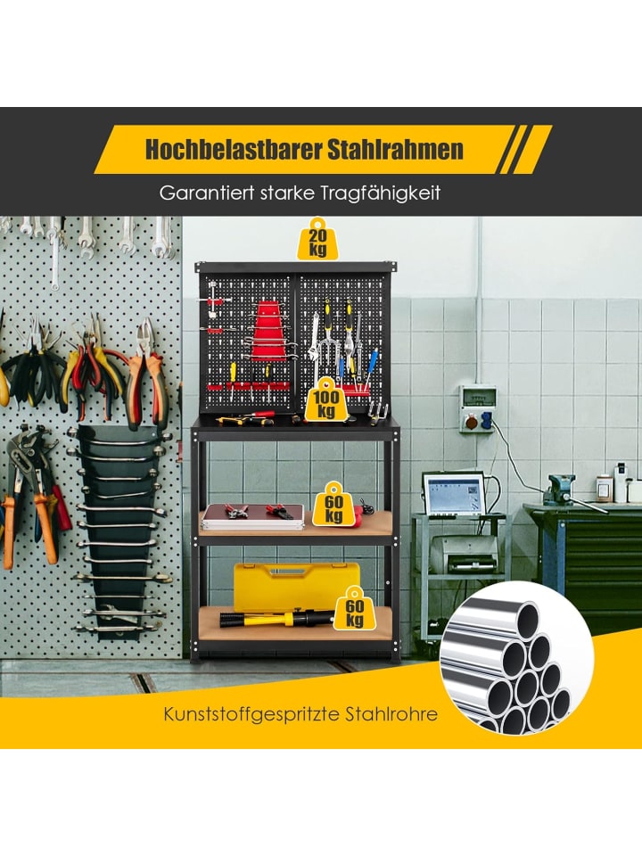 COSTWAY Werkbank 80,5 x 41 x 155 cm in Schwarz günstig kaufen onesize