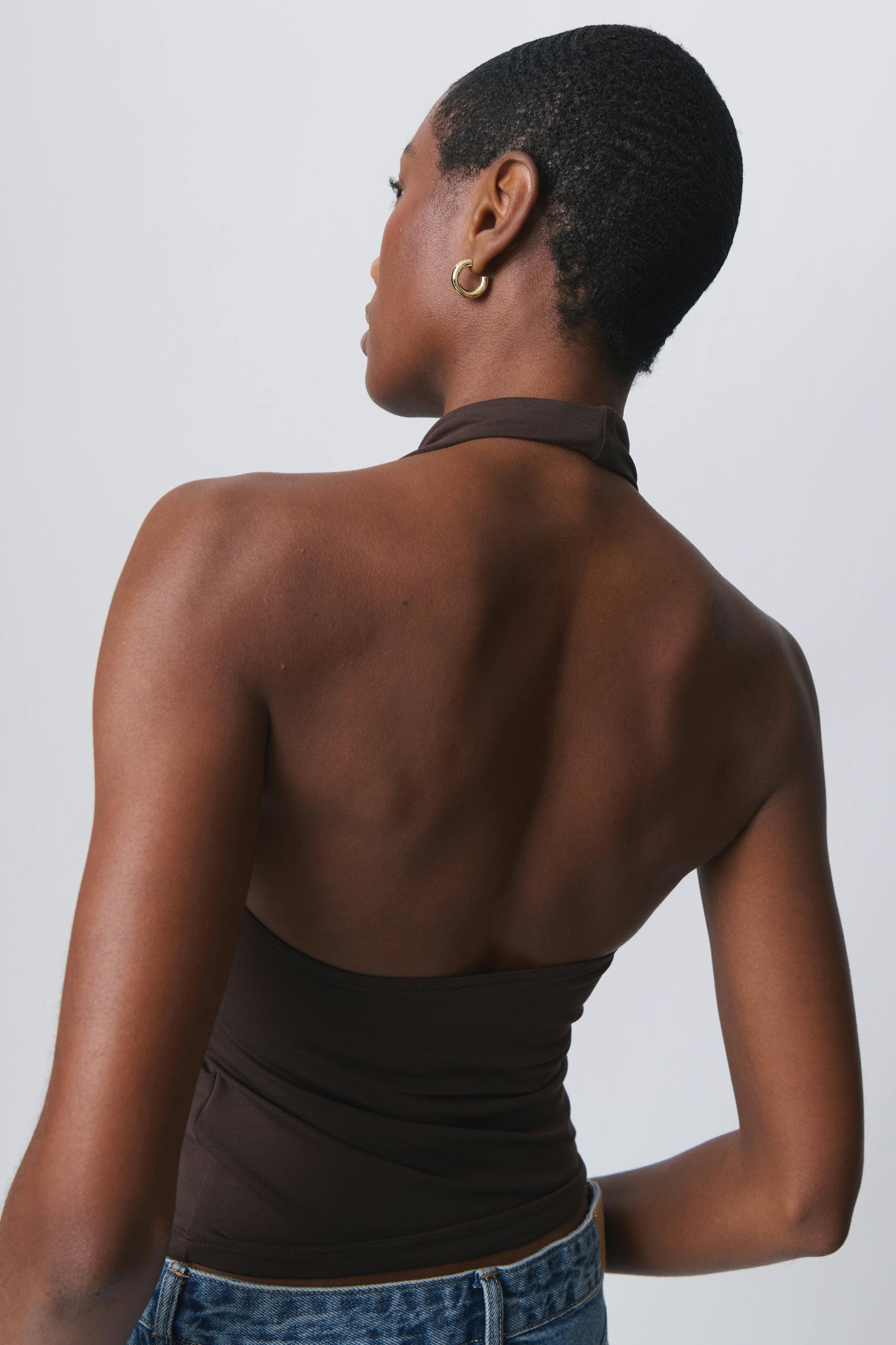 Soft touch halterneck top