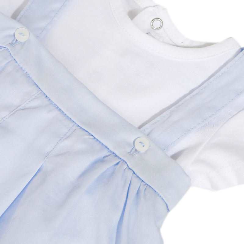 Ensemble salopette en satin bleue naissance Absorba