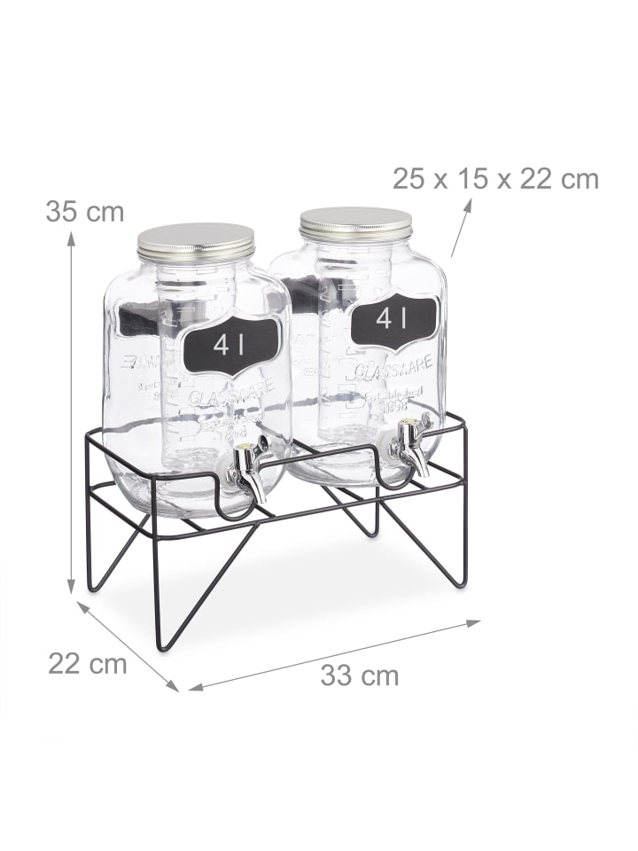 relaxdays Getränkespender in Transparent günstig kaufen onesize