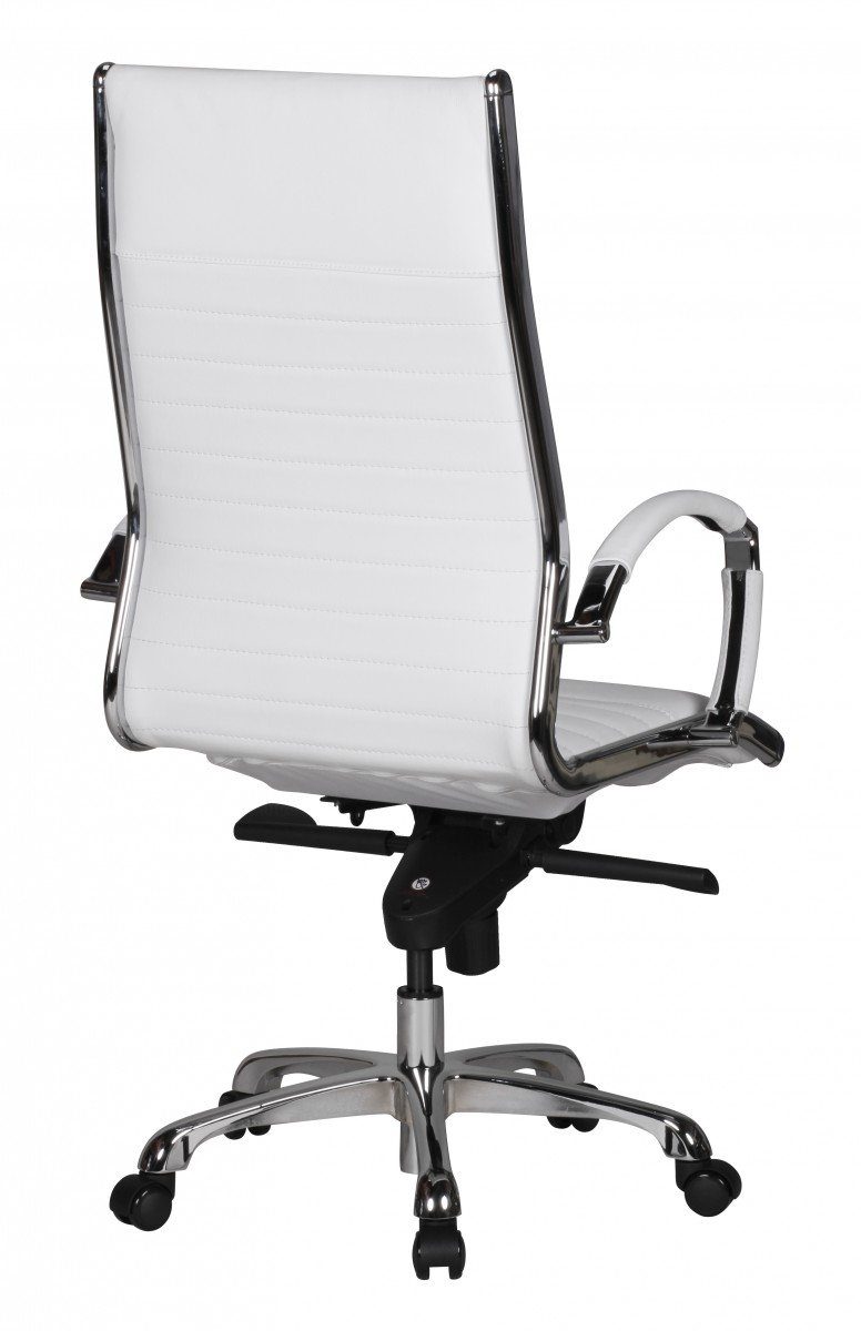 Amstyle Drehstuhl SPM1.233 (SALZBURG 1 Echtleder Weiß Schreibtischstuhl), Bürostuhl XXL 120kg Chefsessel höhenverstellbar