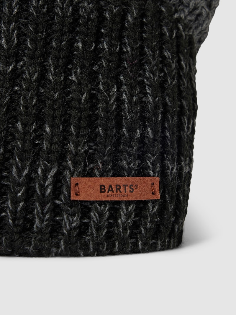 Beanie mit Label-Applikation Modell 'Norve' in schwarz
