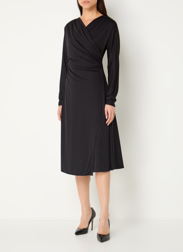 Rochie midi tunică HUGO BOSS Ettita cu detalii plisate