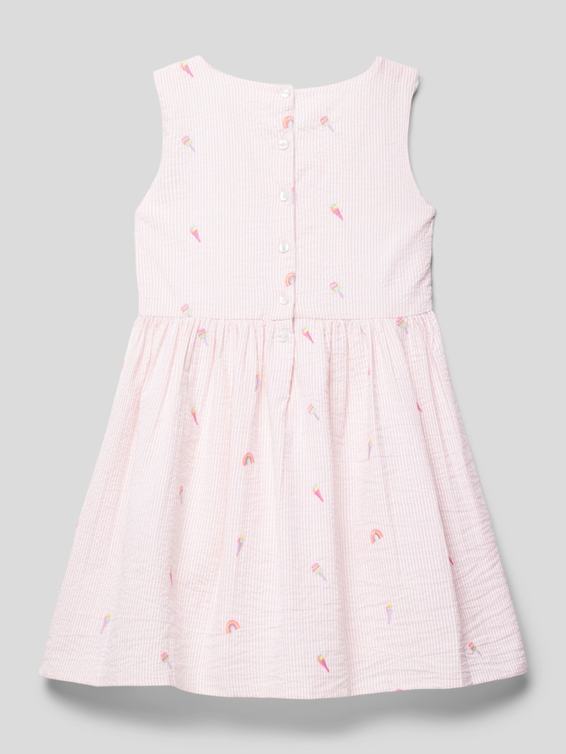 Kleid mit Motiv-Stitchings in apricot