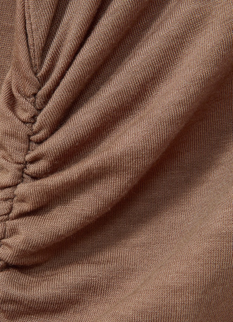 Bluză Reiss Sierra din amestec de in cu detalii plisate