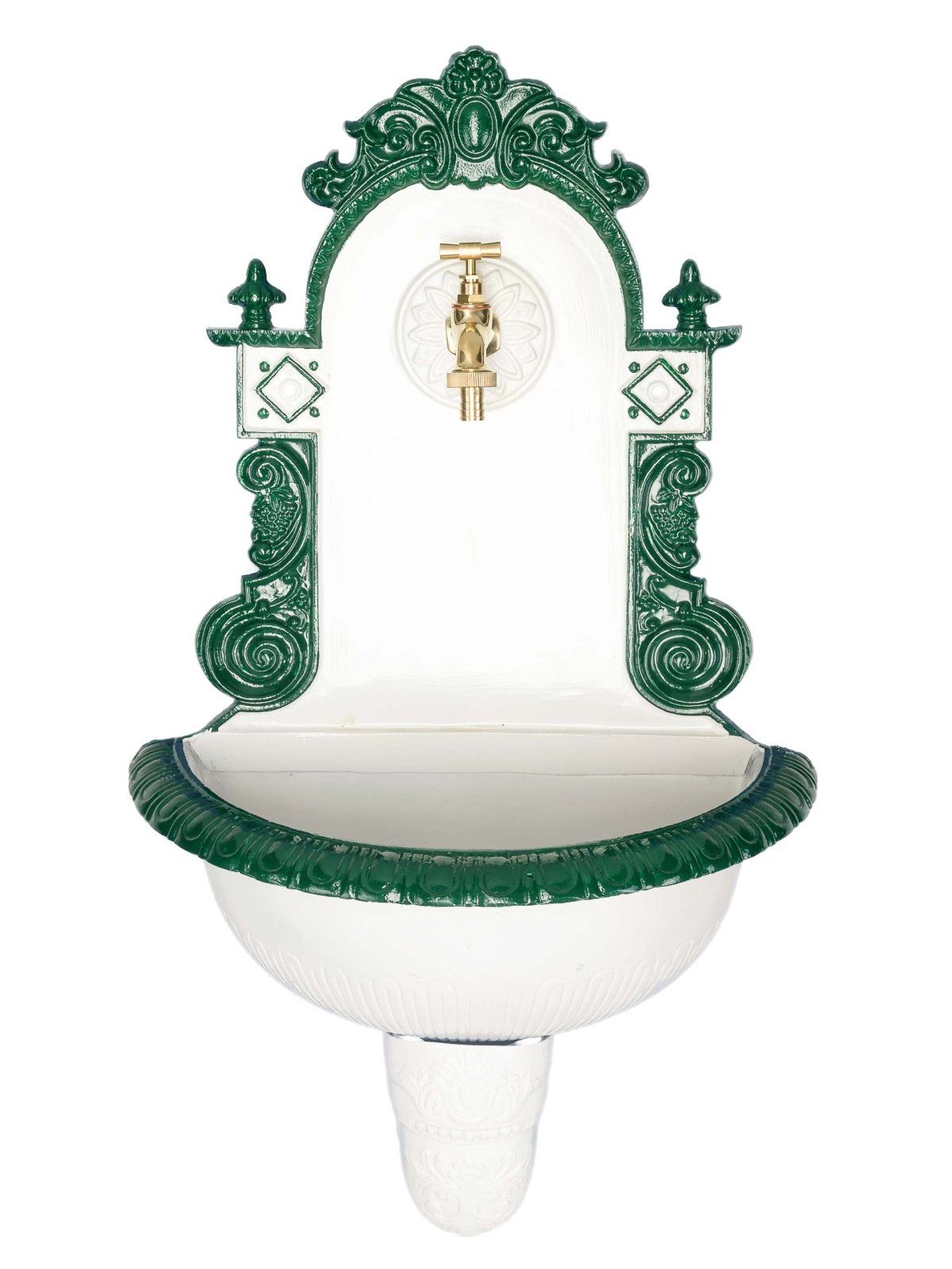 Aubaho Gartenbrunnen Nostalgie Waschbecken Brunnen Wandbrunnen 72cm Aluminium Garten founta