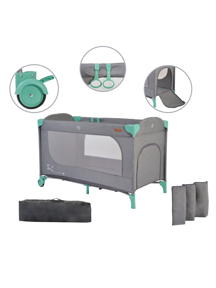 Cangaroo Reisebett Skyglow Laufstall in grün günstig kaufen 60x120 cm