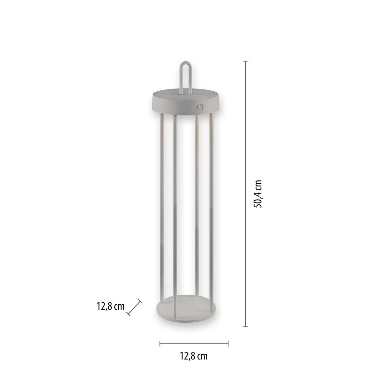JUST LIGHT Akku Tischleuchte ANSELM, 1x LED-Board/1,50Watt/2700Kelvin, IP44, Greige