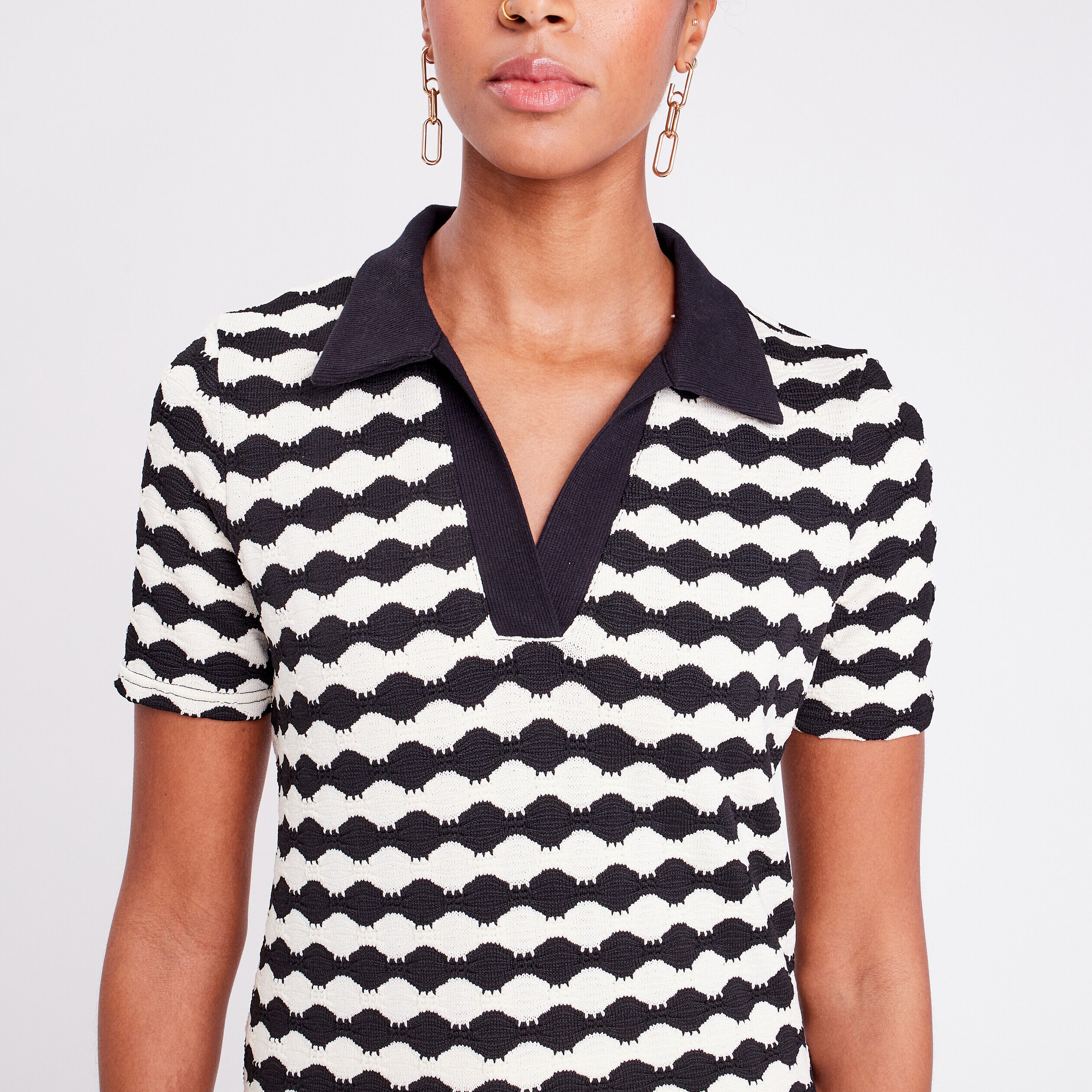 Polo manches courtes noir femme | Cache Cache