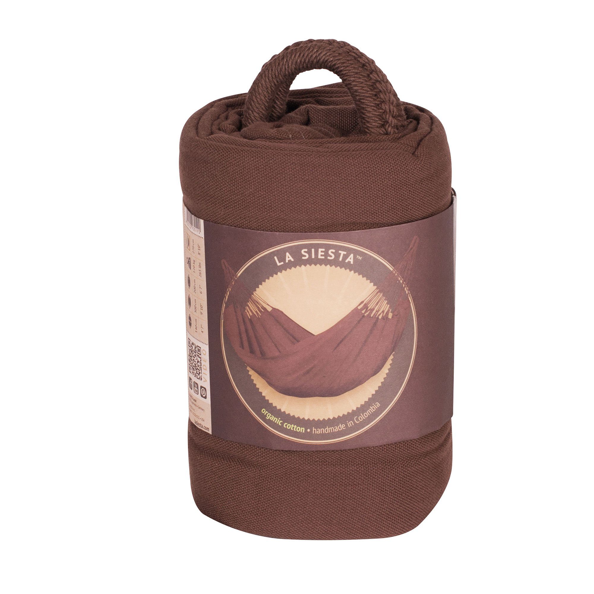 La Siesta Hängematte Single Hängematte Modesta arabica braun von La Siesta Bio Baumwolle T, Hochwertige Qualität