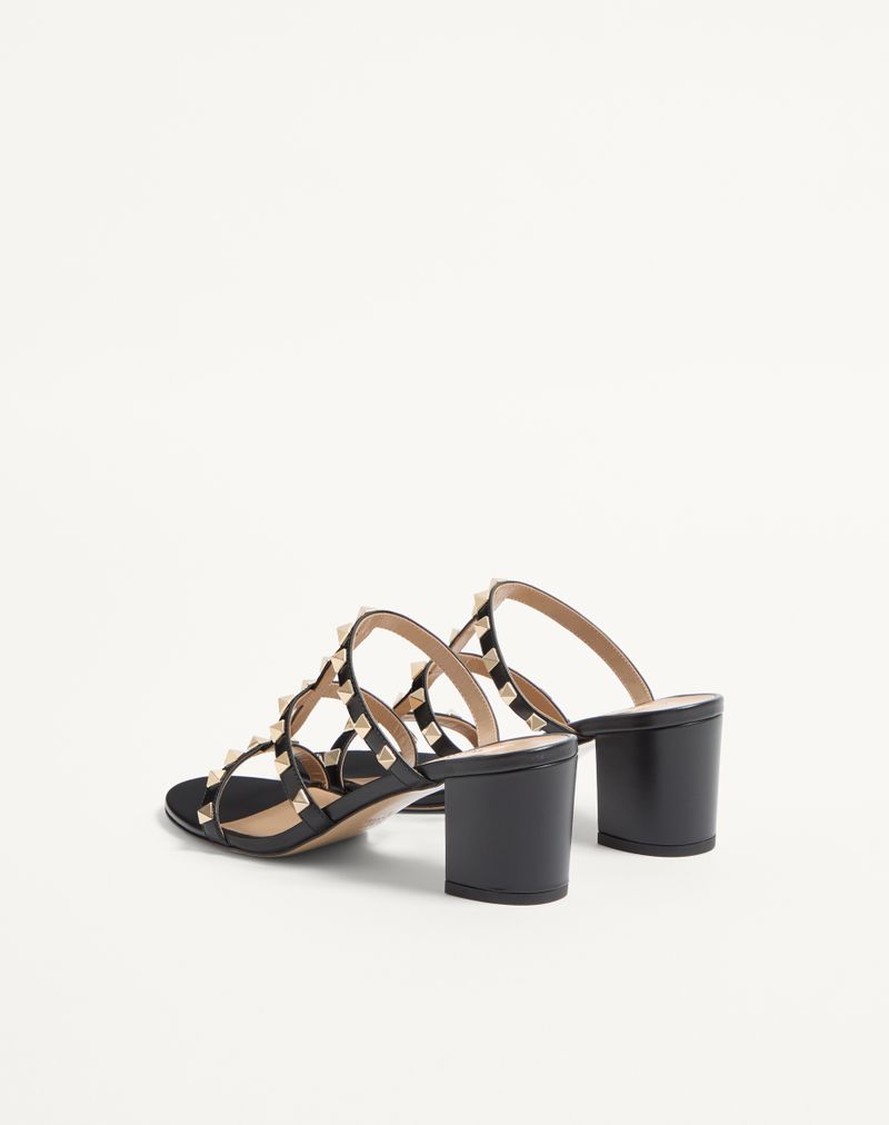 Rockstud Calfskin Slider Sandal 60mm