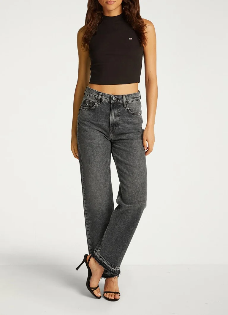 Calça jeans Tommy Hilfiger Layla de cintura alta e perna reta com lavagem colorida