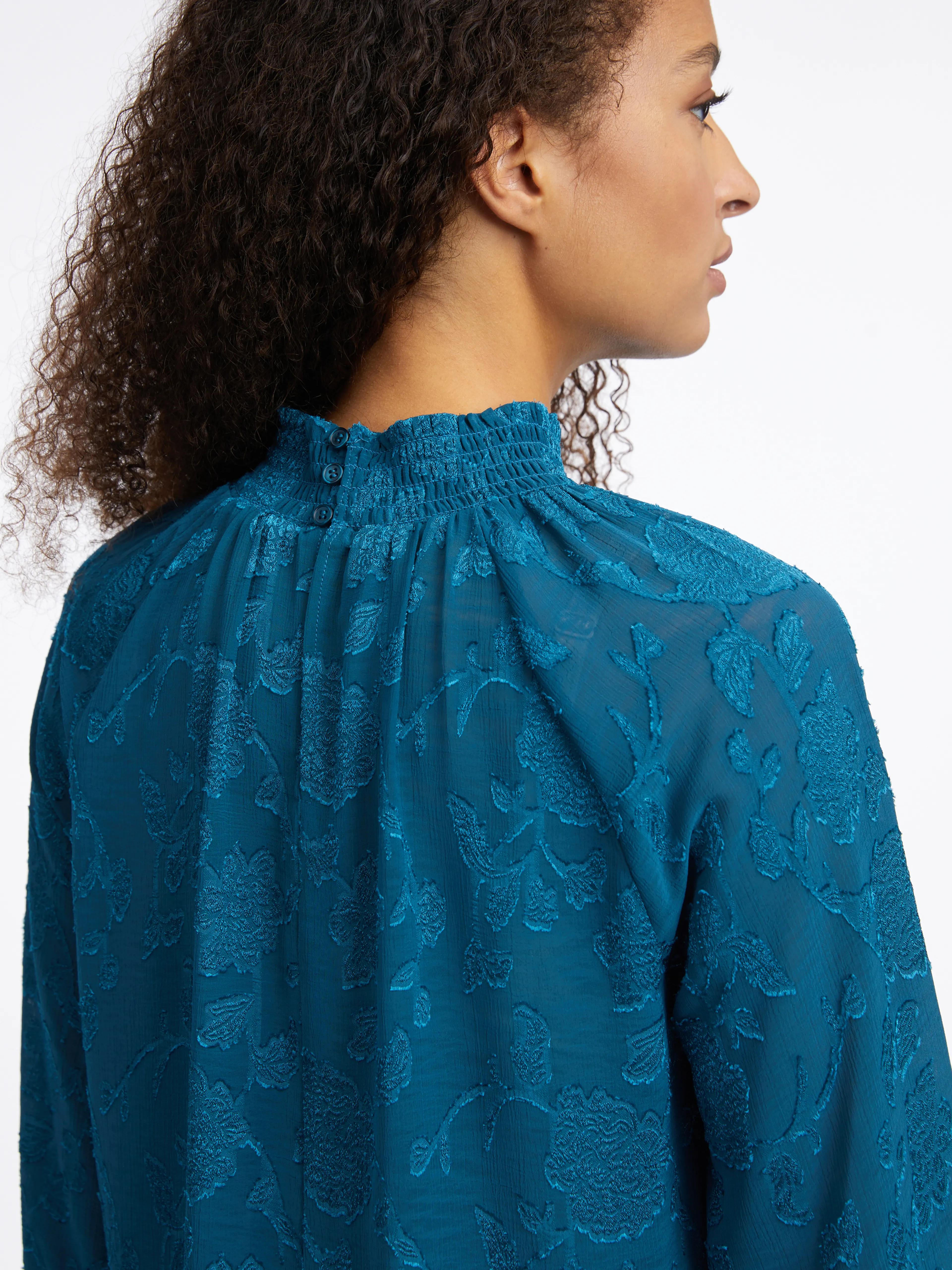 Blaue gemusterte Damenbluse ORSAY