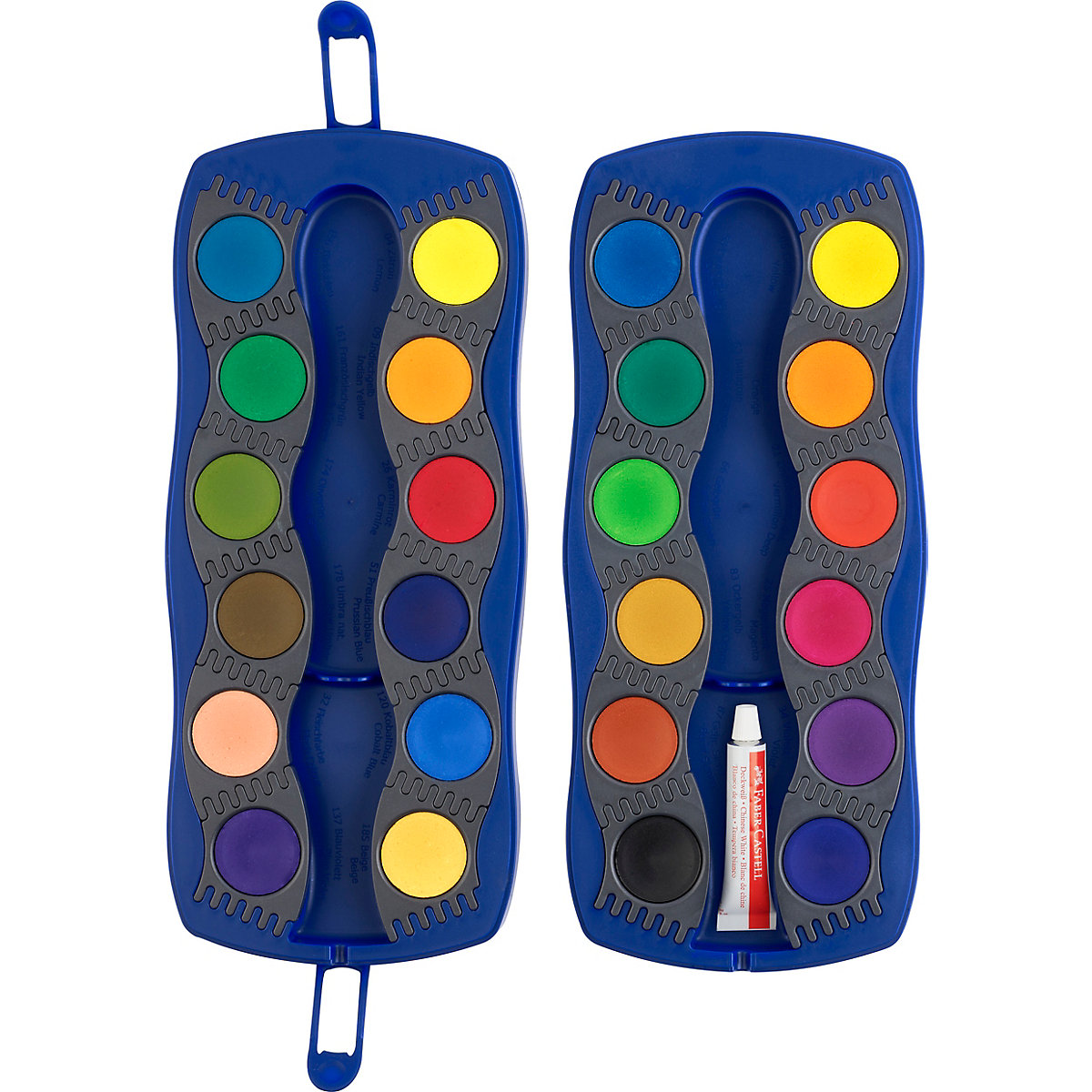 CONNECTOR Deckfarbkasten blau, 12 Farben inkl. Deckweiß
