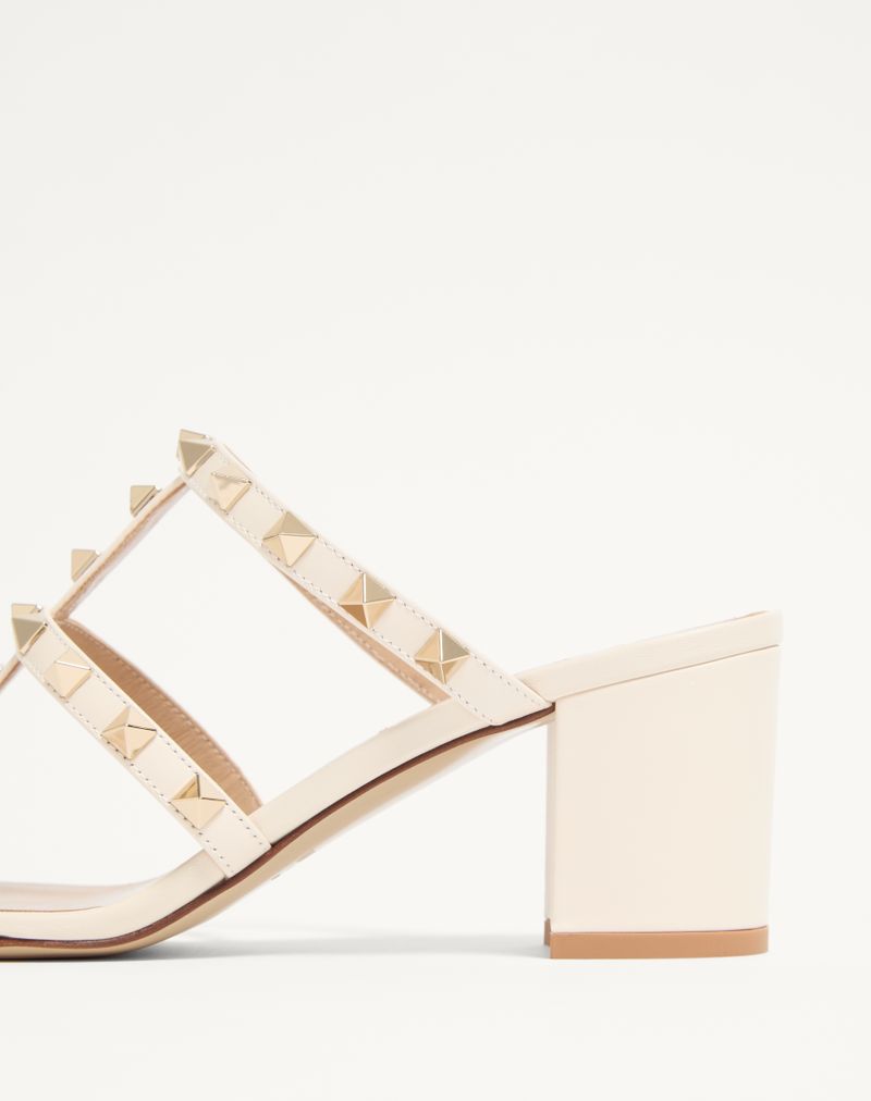 Rockstud Calfskin Slider Sandal 60mm