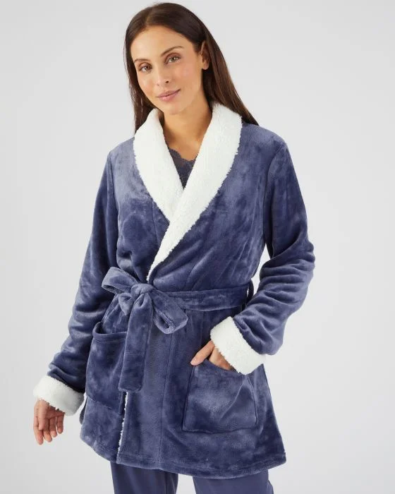 Robe de chambre courte maille moelleuse Thermolactyl