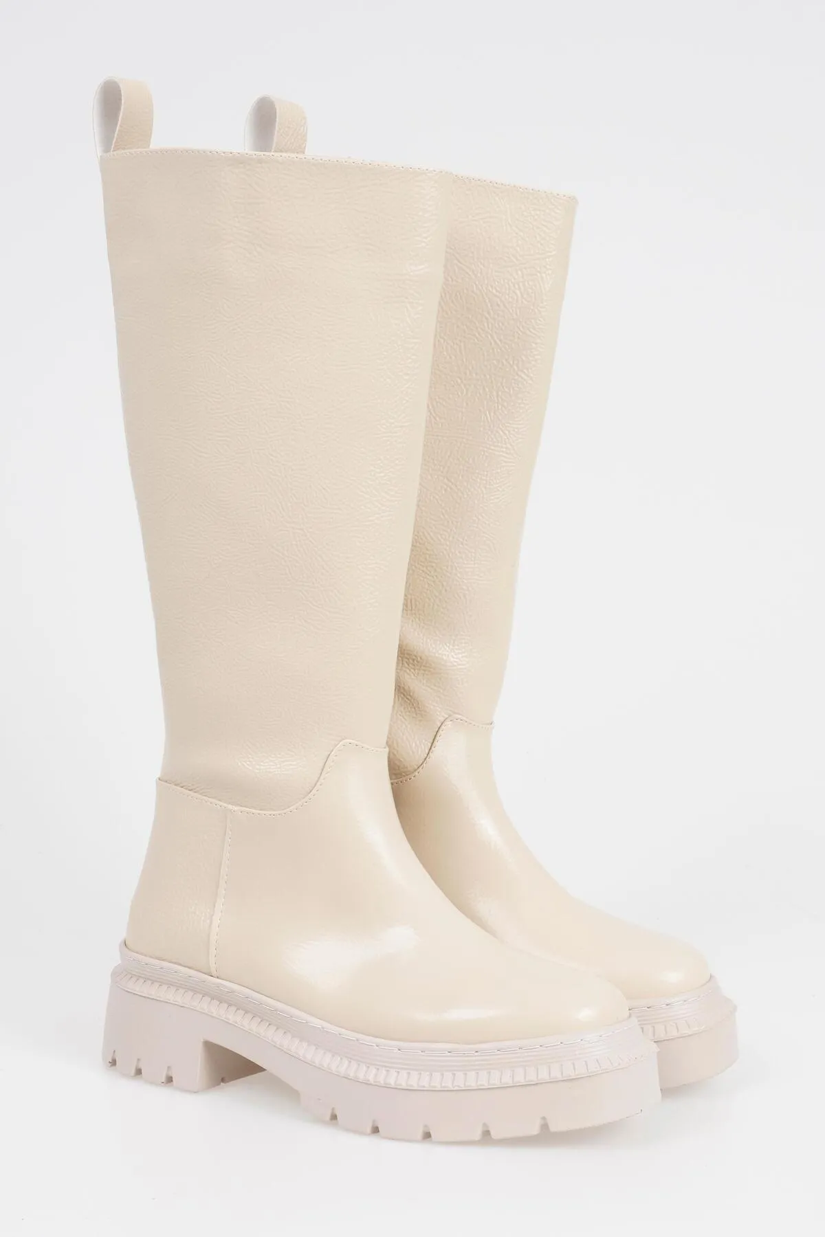 CZ London  Schnürsenkellose Damenstiefel mit dicker Zehensohle