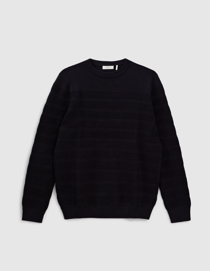 Sweat marine tricot à rayures Ottoman Homme