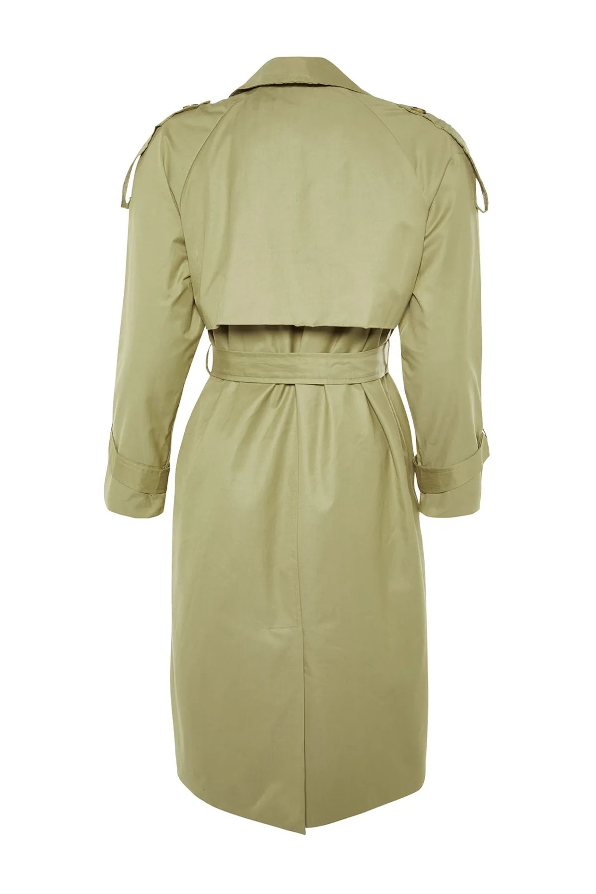 Trendyol Collection  Khakifarbener wasserabweisender Trenchcoat mit Gürtel TWOSS20TR0012