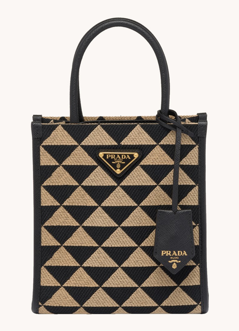 Geantă Prada Symbol cu detalii din piele
