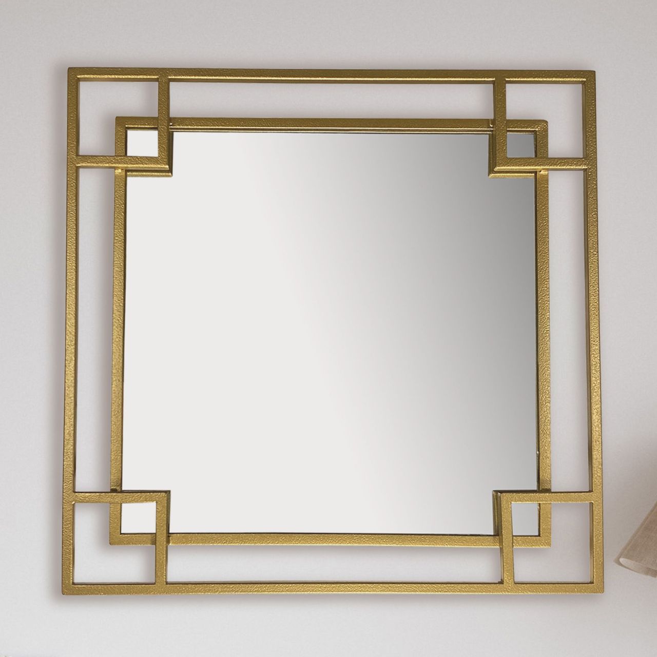 Wohnling Wandspiegel Gold 60x60 cm Metall