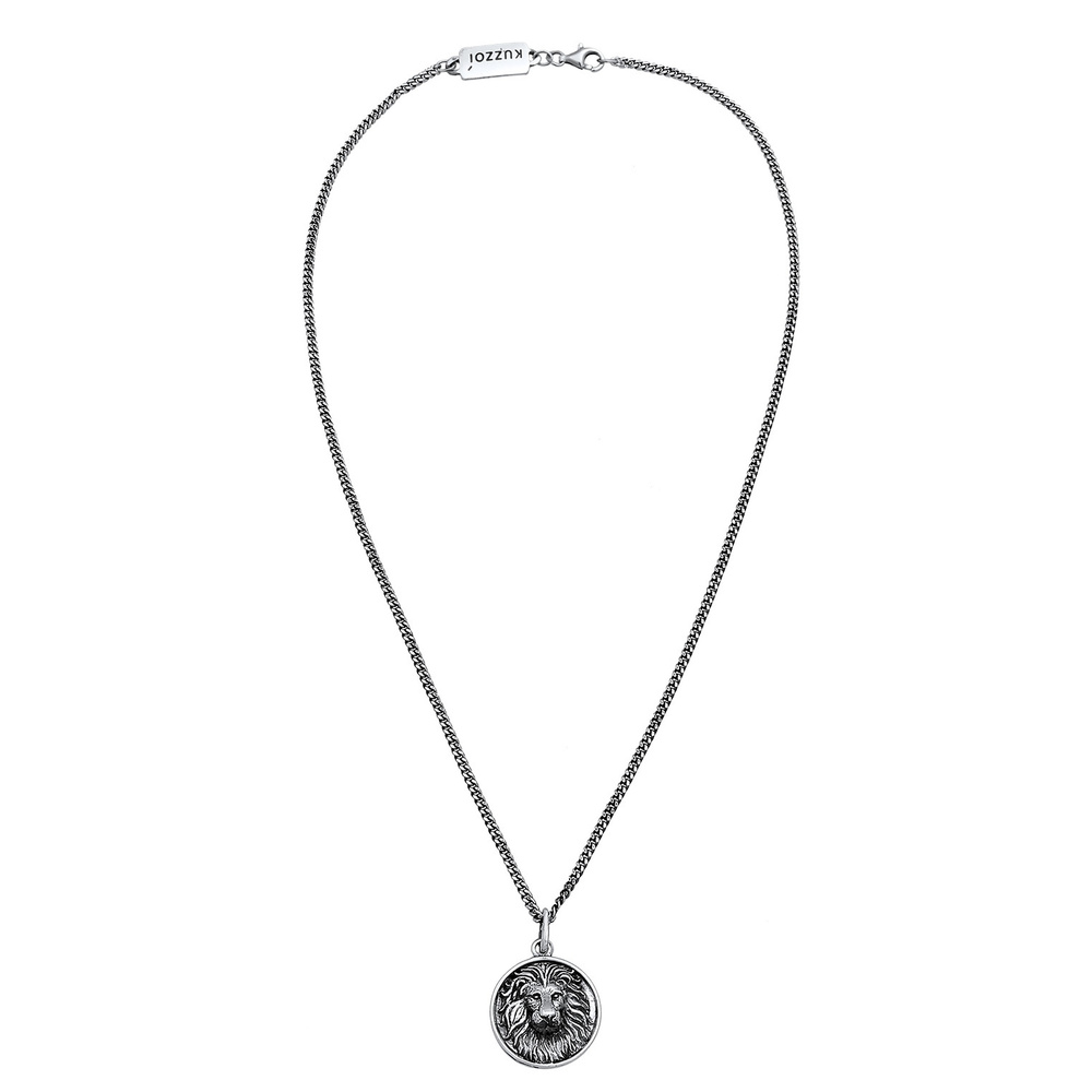 KUZZOI KUZZOI Collier Pendentif de lion pour homme Animal solide et robuste en argent st collier