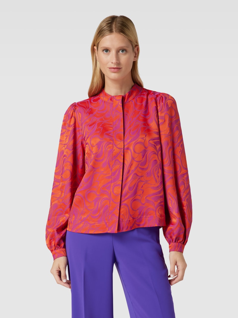 Bluse mit Allover-Muster Modell 'TINTA' in orange